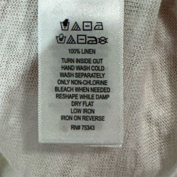 Rachel Rachel Roy 100% Linen Twist Front Tee Ivory White Sz M Boho Coastal Chic - Picture 8 of 8